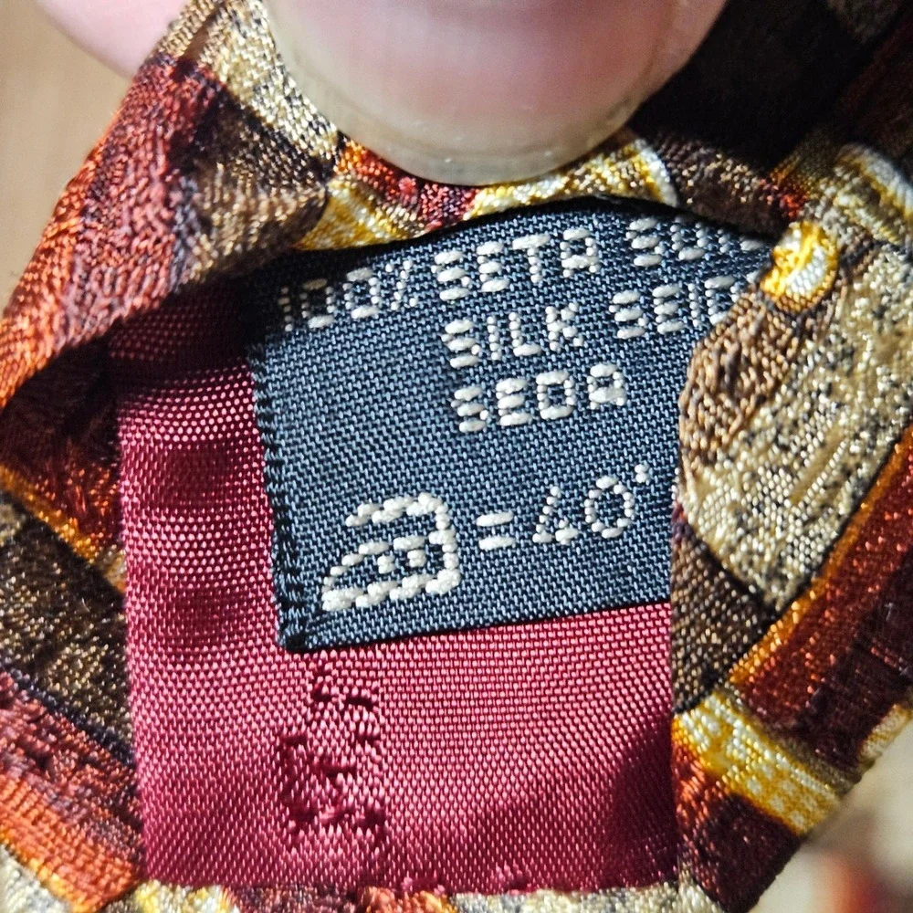 Ermenegildo‎ Zegna Mens Silk Jacquard Geometric Tie Necktie Retro Old Money Prep